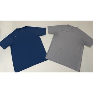 Rhone Shirts Lot Of 2 Men's Large Blue/Gray Crewneck Performance Gym